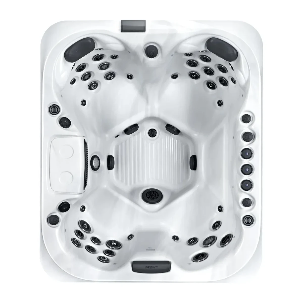 Platinum Spas Capri hot tub, overhead view filled with water