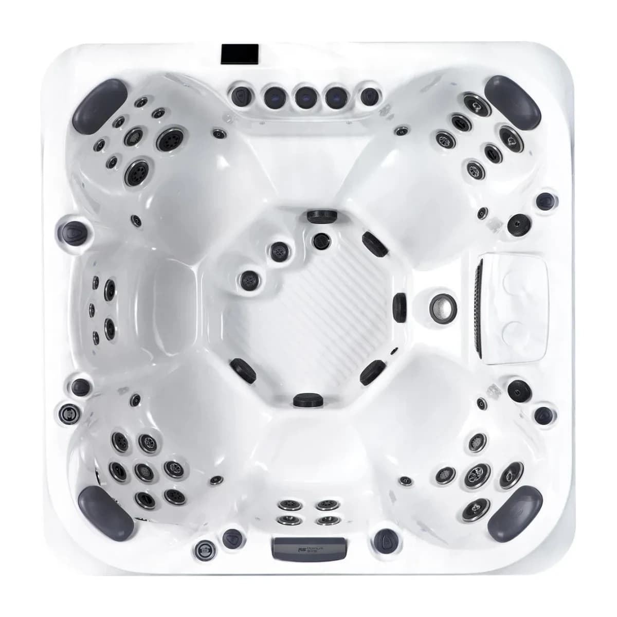 Platinum Spas Palermo hot tub, overhead view filled with water